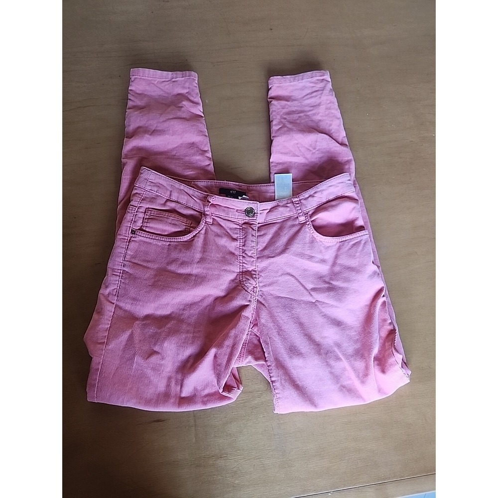 H&M Women's Pink Corduroy Stretch‎ Ankle Zip Jeans 6